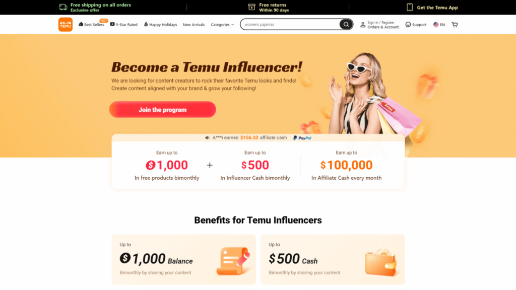 Temu Influencer